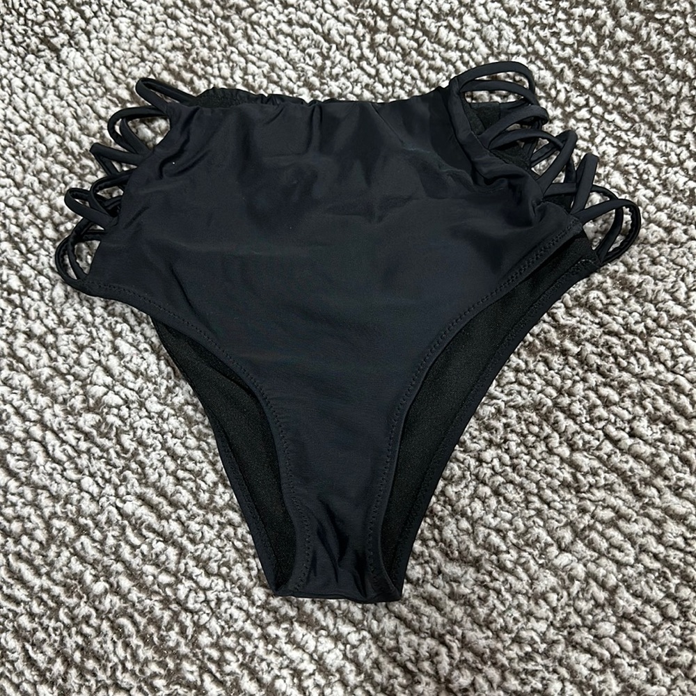 High Waisted Black Bikini Bottoms